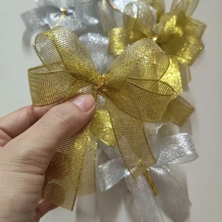 พร้อมส่ง! ริบบิ้นโบว์ดิ้นเงิน ริบบิ้นโบว์ดิ้นทอง โบว์สำเร็จรูป โบว์ของขวัญ ของชำร่วย โบว์สังฆทาน ริบบิ้นโบว์งานบุญงานบวช