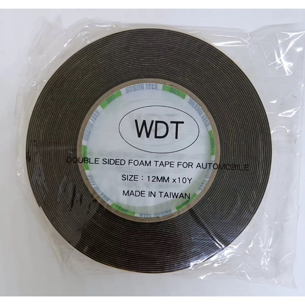 เทปกาว เทปโฟม 2 หน้า เทปโฟมดำ Nippon Tape กว้าง 12 mm (1/2") หนา 1 mm. ยาว 10 หลา เทปนิปปอน ของแท้**