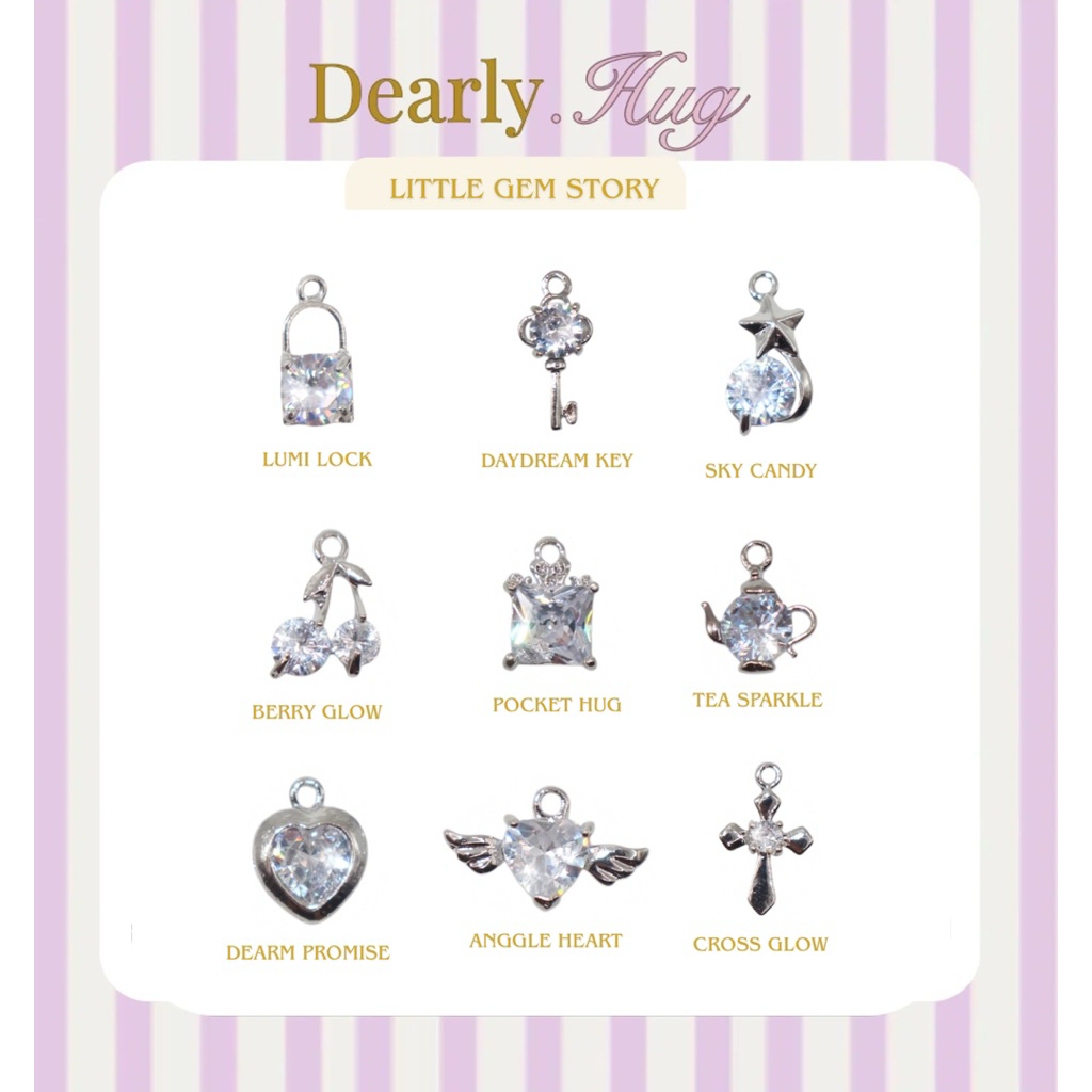 Dearly.Hug - Little Gems Story collection จี้ติดเพชร สำหรับตกแต่งเครื่องประดับ  กันน้ำ กันเหงื่อ