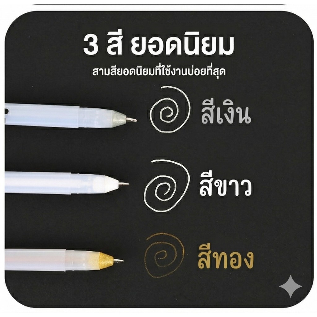ปากกาหมึกเจลหัวใหญ่ หัวปากกาใหญ่ 0.8 มม. เขียนบนกระดาษสีดำได้ มีสีให้เลือก 8 สี (Gelly Roll Gel Pen) ปากกาหมึกสีขาว ราคา ถูกที่สุด ดีลบีเคเค แกลเลอรีภาพที่ 5