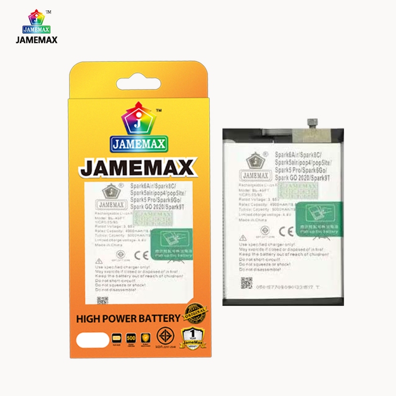 JAMEMAX แบตเตอรี่ Battery  ใช้สำหรับ  tecno Spark 6Air/5Air/5Pro/Spark8C/Spark6Go/Spark Go 2020/Spark9T/pop4/pop5Lte ราคา ถูกที่สุด ดีลบีเคเค แกลเลอรีภาพที่ 2
