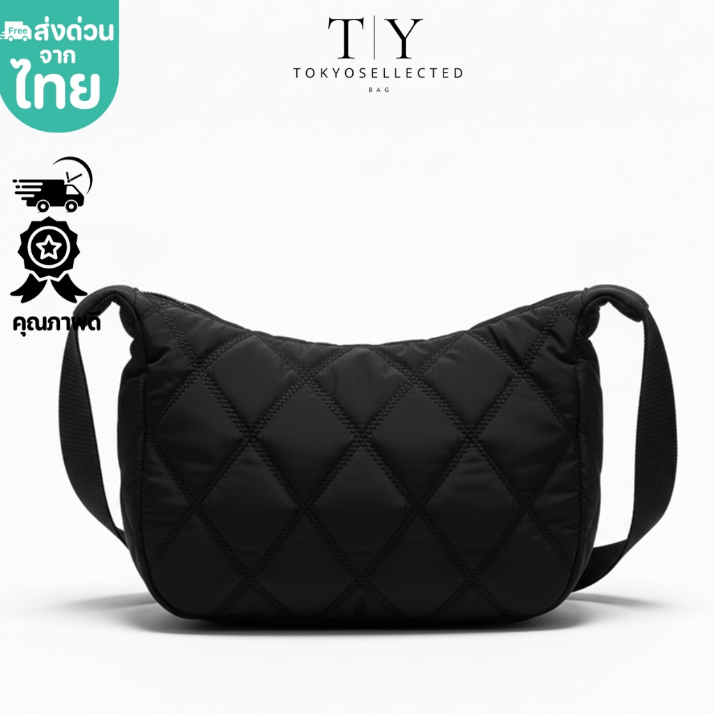 (มีส่งด่วน) tokyosellected(T1876) กระเป๋าสะพายข้างผ้าโพลีเอสเตอร์มี2สี น้ำหนักเบา