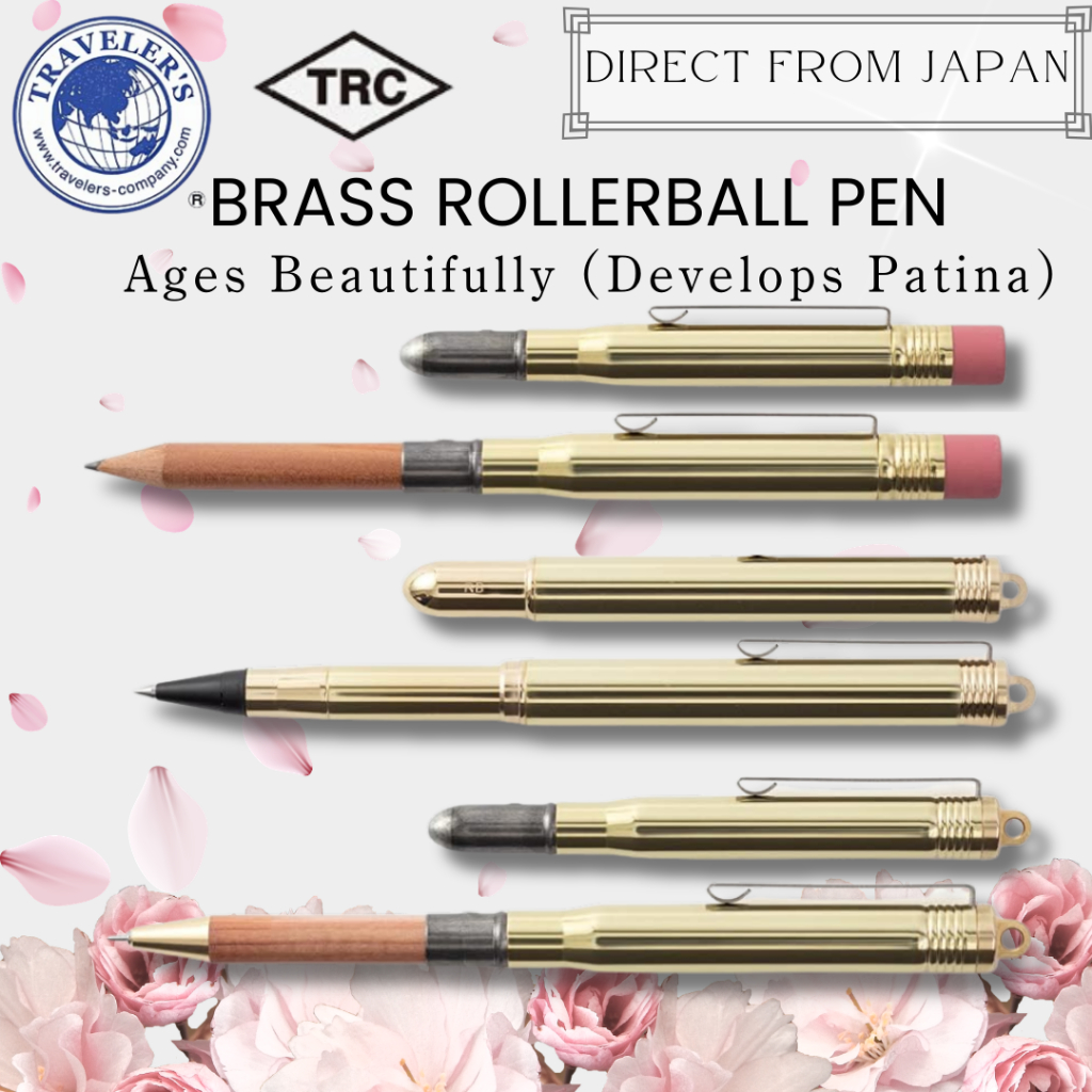Brass Rollerball Pen Traveler’s Company MIDORI – Solid Brass Limited Edition With Card From Japan