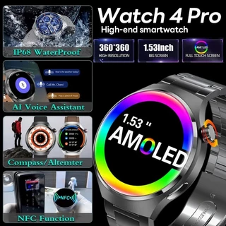 2025 New Watch 4 Pro NFC GPS Smart Watch Men 1.53-inch AMOLED Display 100+ Sports Modes Bluetooth Call High-end Smartwat