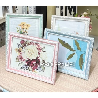 กรอบรูปสีสวยๆ น่ารัก กรอบเกียรติบัตร ขนาดภาพ 10x12” , A4 , 8x12" , 8x10" ,6x8”, A5 , 6x12"ใส่ใบประกาศ งานแต่งงาน +กระจก