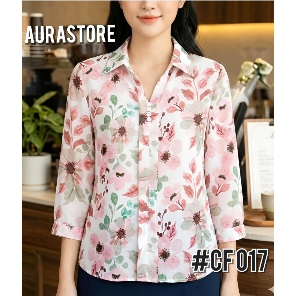 เสื้อเชิ้ตผ้าไหมชีฟอง ลายใหม่ สีแดง สีม่วง สีเขียว🥰เชิ้ตทรงสวยดูดี แขนสามส่วน ผ้านิ่ม ไม่บางไม่โป๊ใส่สบายไม่ยับ#พร้อมส่ง
