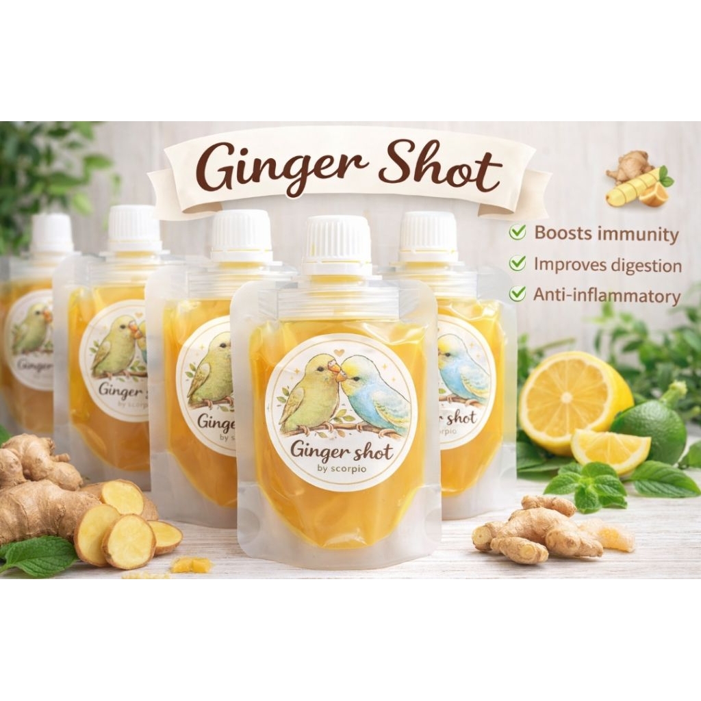 1Set สำหรับ7วัน!Ginger shot ขนาด 50ml.7ถุง ขิงสดสกัดเย็นเข้มข้น  สกัดจากขิง ขมิ้น เลม่อน น้ำผึ้งเล็กน้อยเพื่อให้ดื่มง่าย
