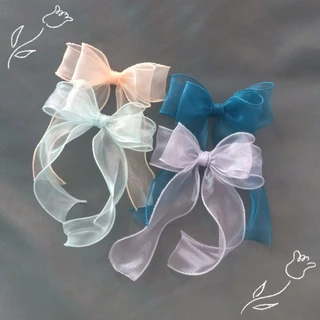 โบว์ผ้าแก้ว โบว์กิ๊บติดผม สวยหวานน่ารักๆ พร้อมส่ง