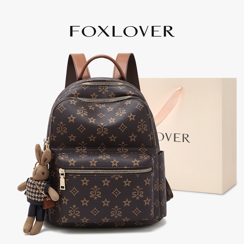 FOXLOER | กระเป๋าเป้สะพายหลังผู้หญิง ความจุขนาดใหญ่ แฟชั่นพิมพ์ลาย กระเป๋าเป้สะพายหลัง