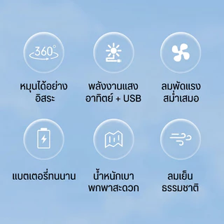 หมวกพัดลมพลังงานแสงอาทิตย์ หมวกกันแดด ถอดออกได้ การชาร์จ USB สําหรับเดินป่า ตกปลา หมุนได้ 360 องศา
