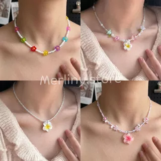 พร้อมส่งจากไทย สร้อยคอลูกปัด สร้อยไปทะเล สร้อยหางปลา สร้อยหอย สร้อยดอกไม้