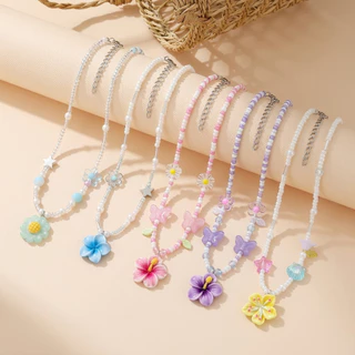 พร้อมส่งจากไทย สร้อยคอลูกปัด สร้อยไปทะเล สร้อยหางปลา สร้อยหอย สร้อยดอกไม้