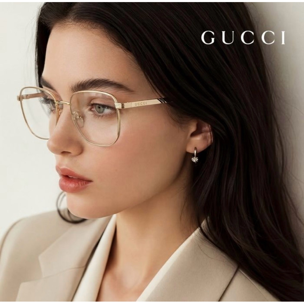 พรีออเดอร์ [Onshope] Gucci Luxury Eyeglass Frames Square Metal Glasses