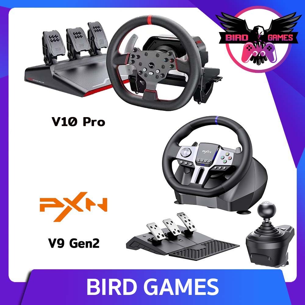 ชุดจอยพวงมาลัยพร้อมเกียร์ PXN V9 Gen2 / PXN V10 Pro / Shifter A7 PC, PS4, Ps5, Xbox (จอยพวงมาลัย)