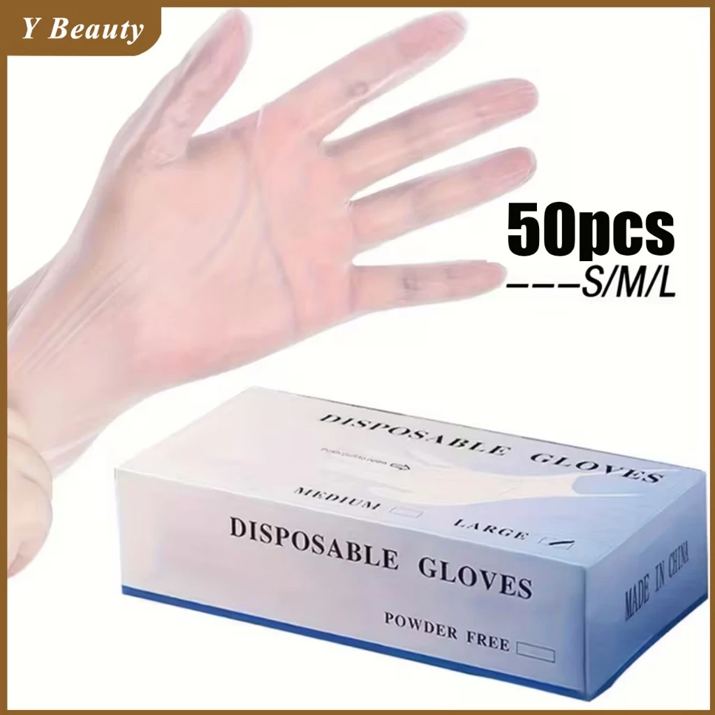 ถุงมือยาง PVC 50 ชิ้น (Food Grade) ใส่ง่าย ยืดหยุ่นกระชับมือ