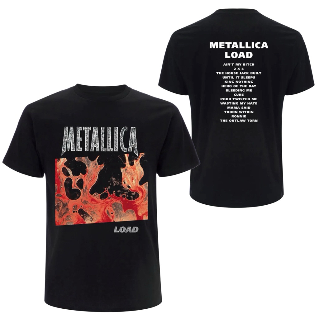 #พร้อมส่ง เสื้อวงดนตรี METALLICA T-SHIRT ลาย LOAD TRACKLIST (BLACK)(2025) ลิขสิทธิ์ของแท้ EU