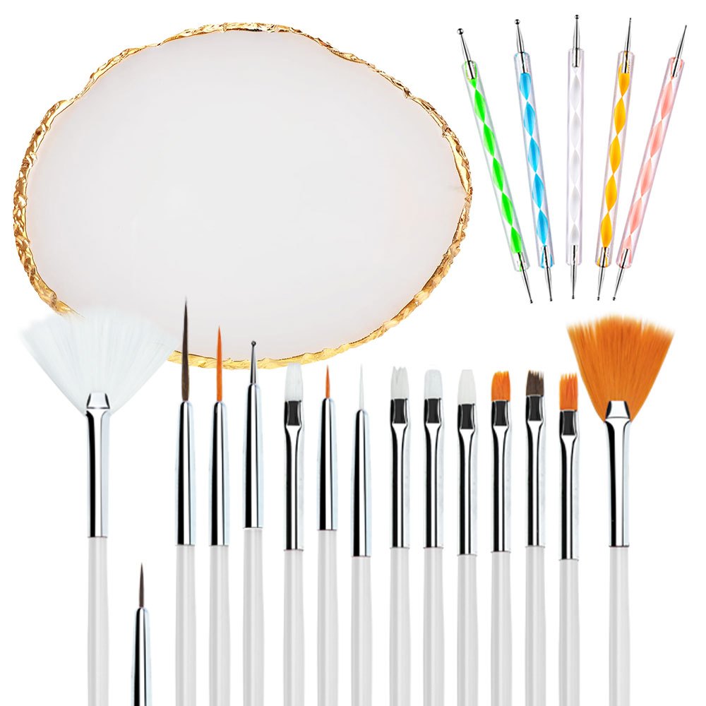 Natural Resin Stone Nail Art Dotting Pen Nail Brush Art Brush Painting DIY Manicure Design Kit