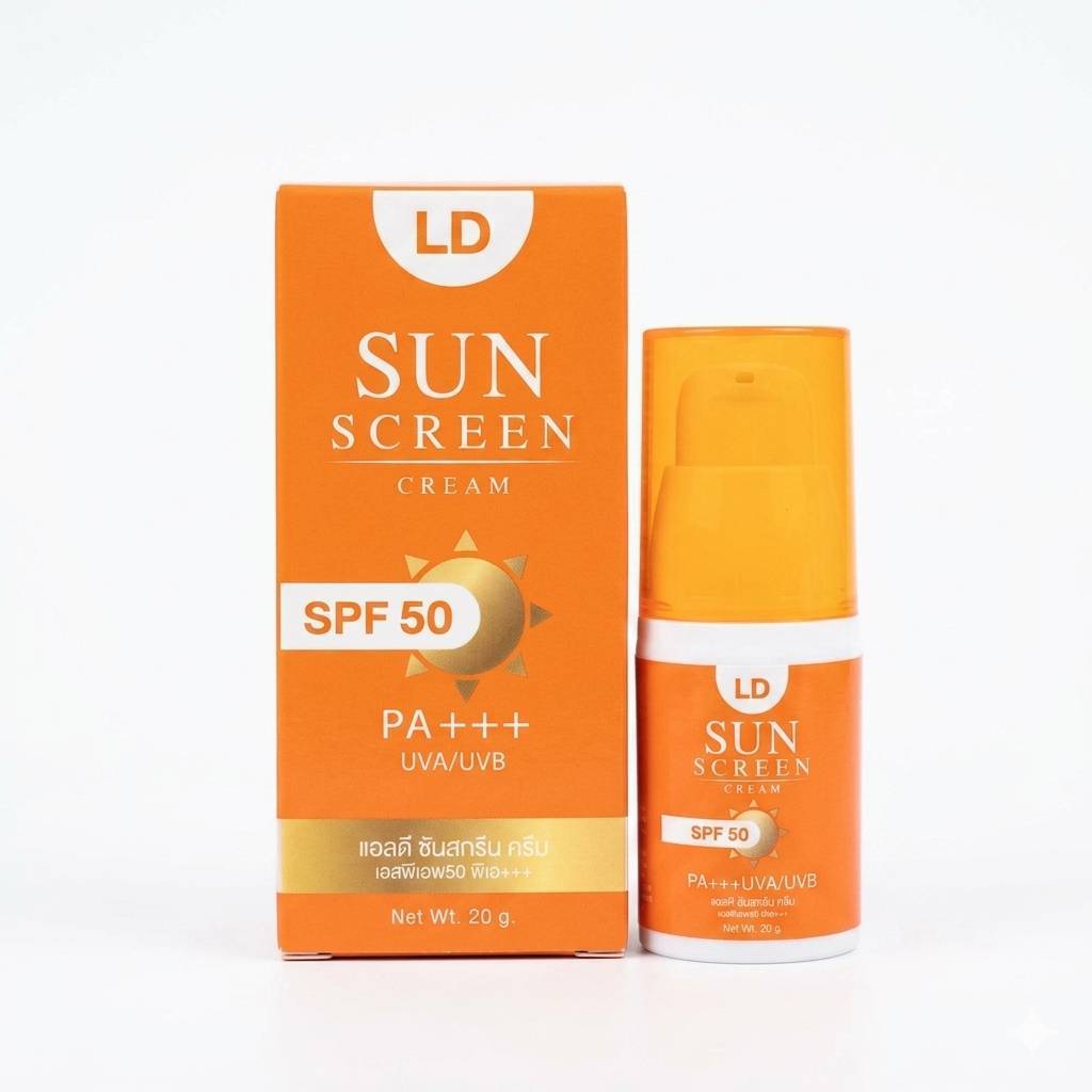แอลดี ซันสกรีน ครีม กันแดด แม่ตั๊ก LD SUNSCREEN CREAM SPF50 PA+++ ปริมาณ 20 กรัม