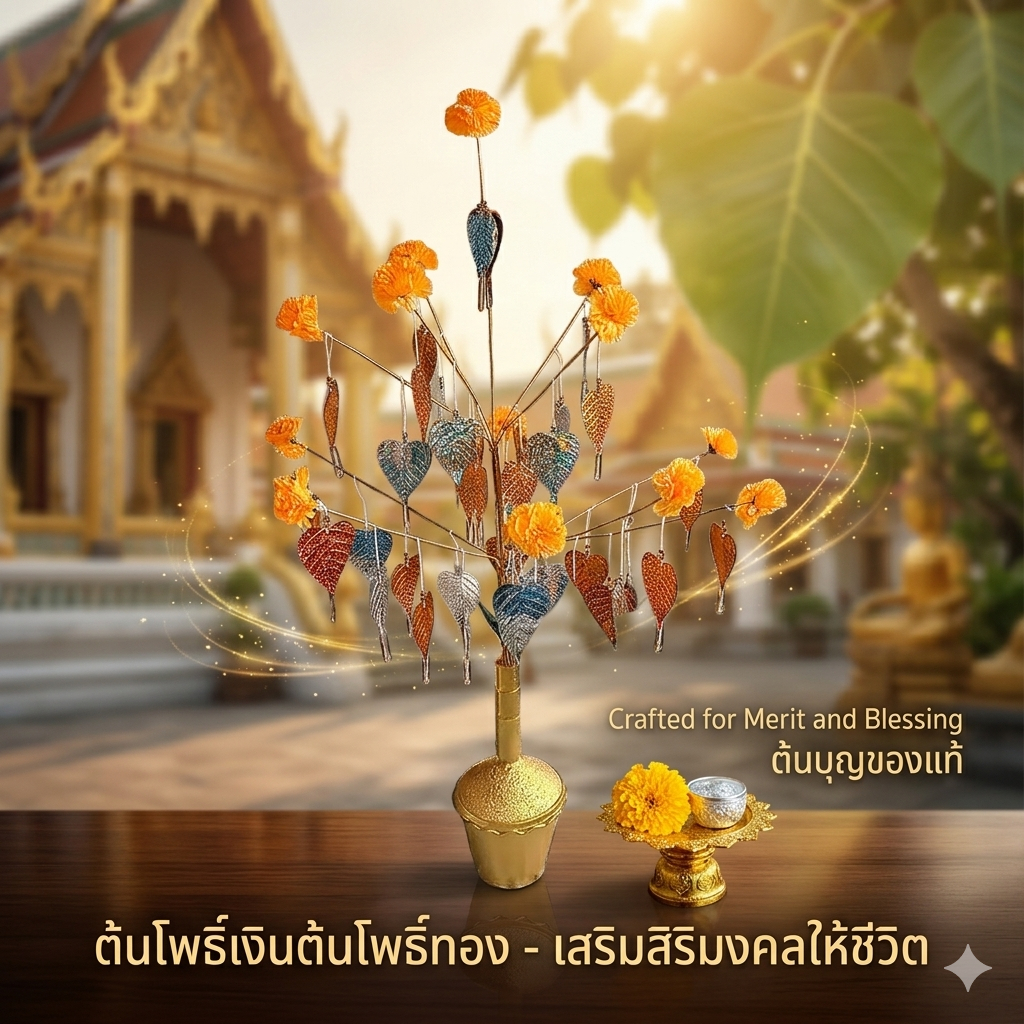 ต้นผ้าป่า ต้นกฐิน ใบโพธิ์เงิน โพธิ์ทอง โพธิ์หลายสี เล็ก กลาง ใหญ่