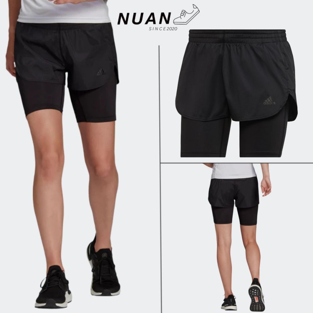 กางเกงวิ่งผู้หญิง Adidas Run Fast Two-in-One Shorts HB9225 การันตี ของเเท้ 100%