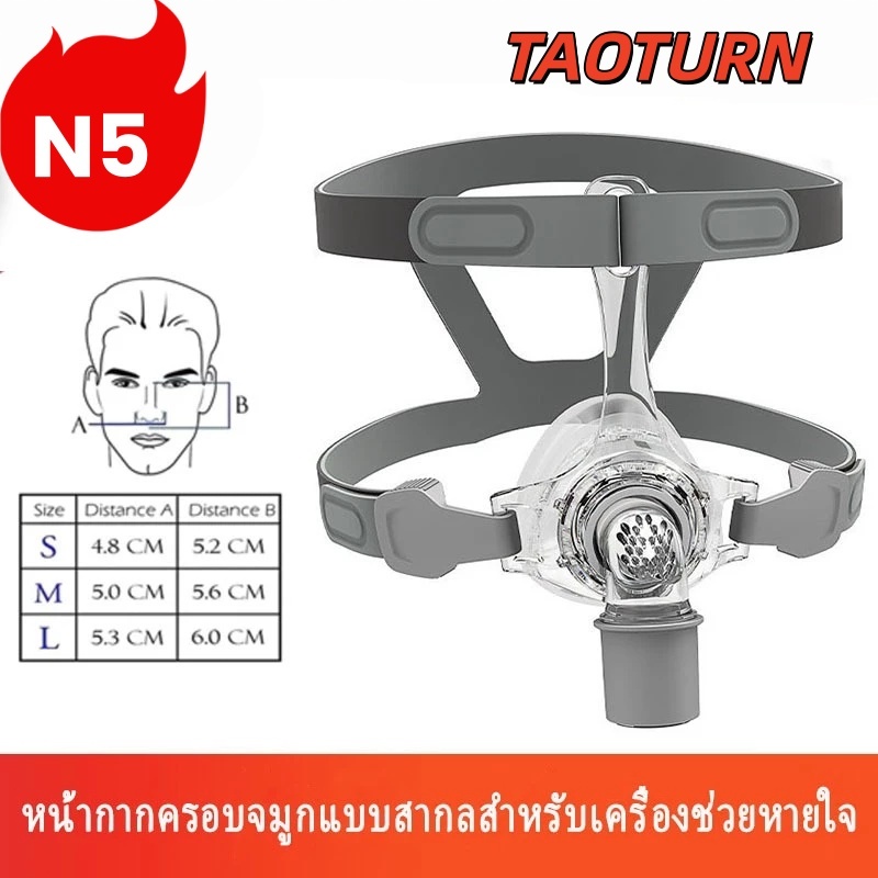 ของแท้ หน้ากาก cpap bmc N5 หน้ากากปิดจมูก พร้อมหมวก S/M/L เหมาะสําหรับเครื่อง CPAP เชื่อมต่อท่อและจมูก