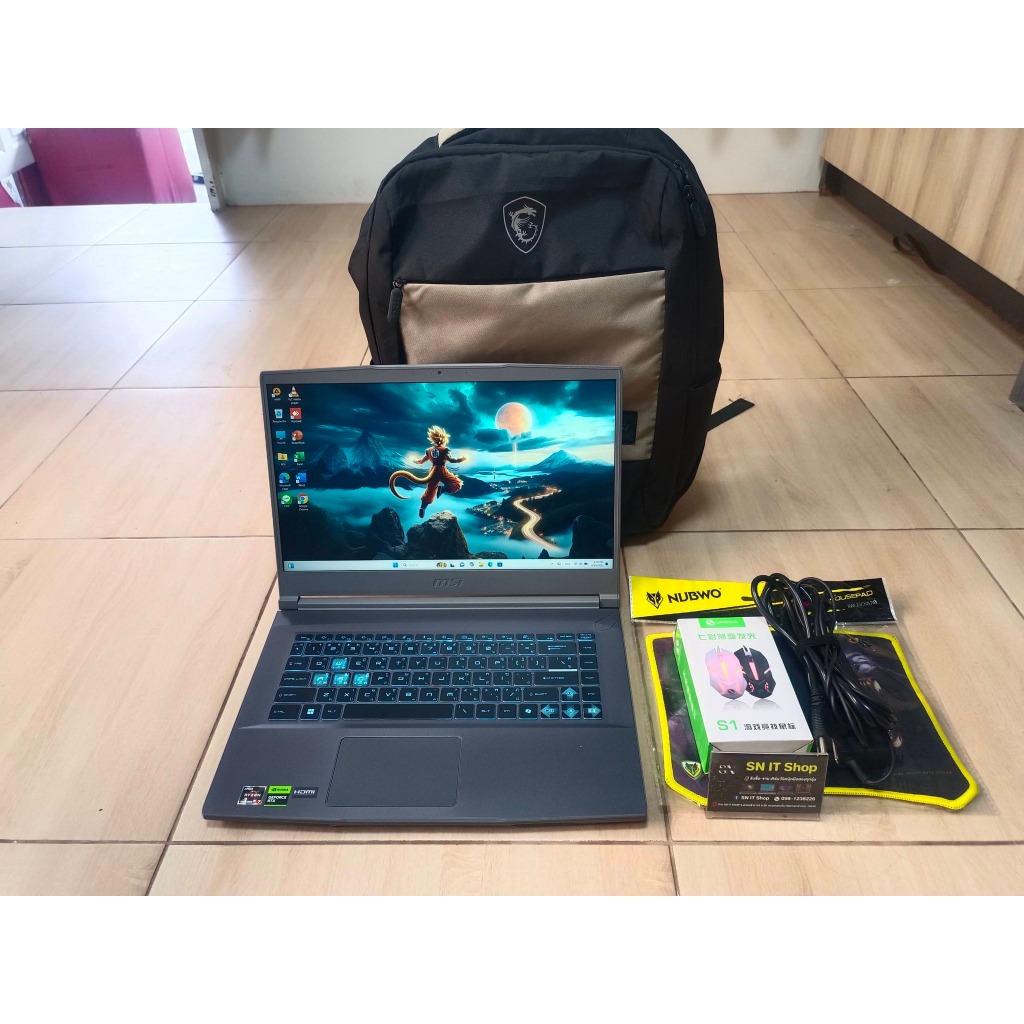 MSI Thin A15 B7UC-450TH สภาพสวย ประกันศูนย์ 24/1/2027 Ryzen 7 7735HS RAM 16GB SSD 512GB NVIDIA GeFor