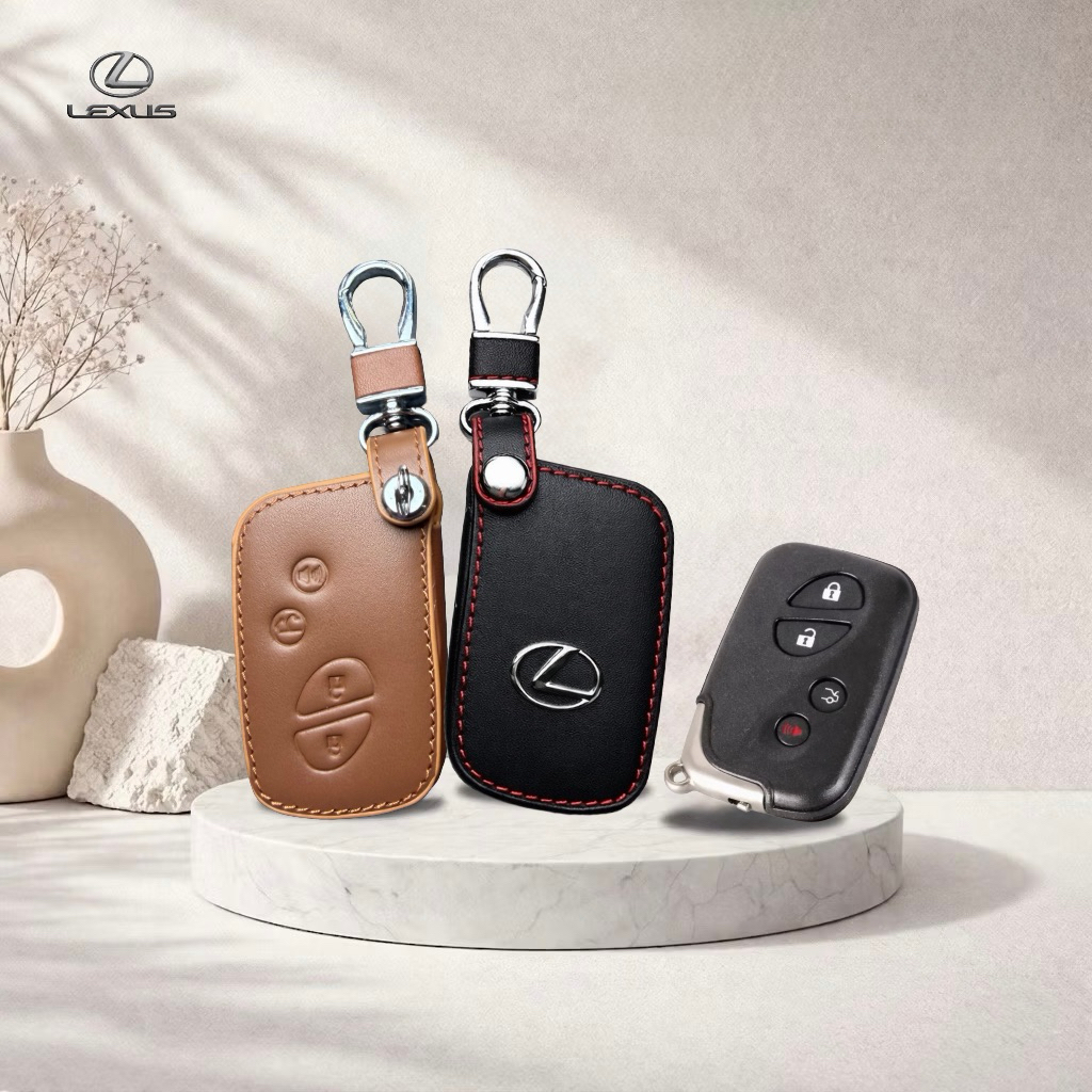 ซองหนังแท้ ใส่กุญแจรีโมทรถยนต์ รุ่นหนังนิ่ม โลโก้เหล็ก LEXUS IS250C,250/RX270,350,450h