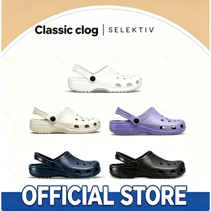 จัดส่งจากประเทศไทย Classic Clog รองเท้าแตะแบบหัวใหญ่ สำหรับผู้ชายและผู้หญิง รองเท้าแตะชายหาด ขนาด 36-45 ใส่สบาย
