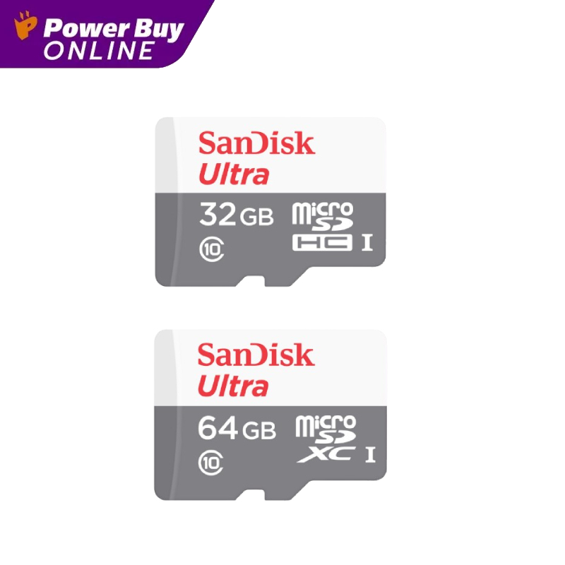 SANDISK เมมโมรี่การ์ด Micro SDXC (32-64 GB) รุ่น SDSQUNR-032G-GN3MN / SDSQUNR-064G-GN3MN