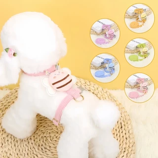 【FurBaby】 พร้อมส่ง COD ชุดสายจูงแมว รูปร่างผึ้ง สายรัดอกสัตว์เลี้ยง กระต่าย หมาเล็ก ปรับสายได้ นุ่มใส่สบาย ใช้งาน