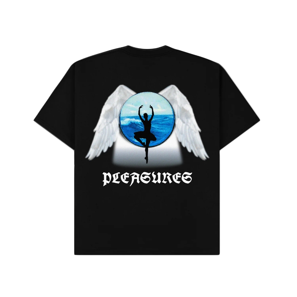 PLEASURES P25W068 ANGEL PLACE T-SHIRT BLACK — صورة 3