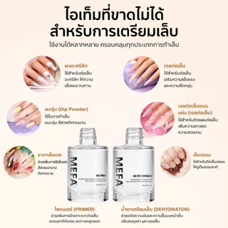 MEFA NAIL Primer 15ml ปกป้องเล็บ ทำให้เบสติดทน ไม่หลุด สำหรับสาวทำเล็บมือ เล็บเจลสวย
