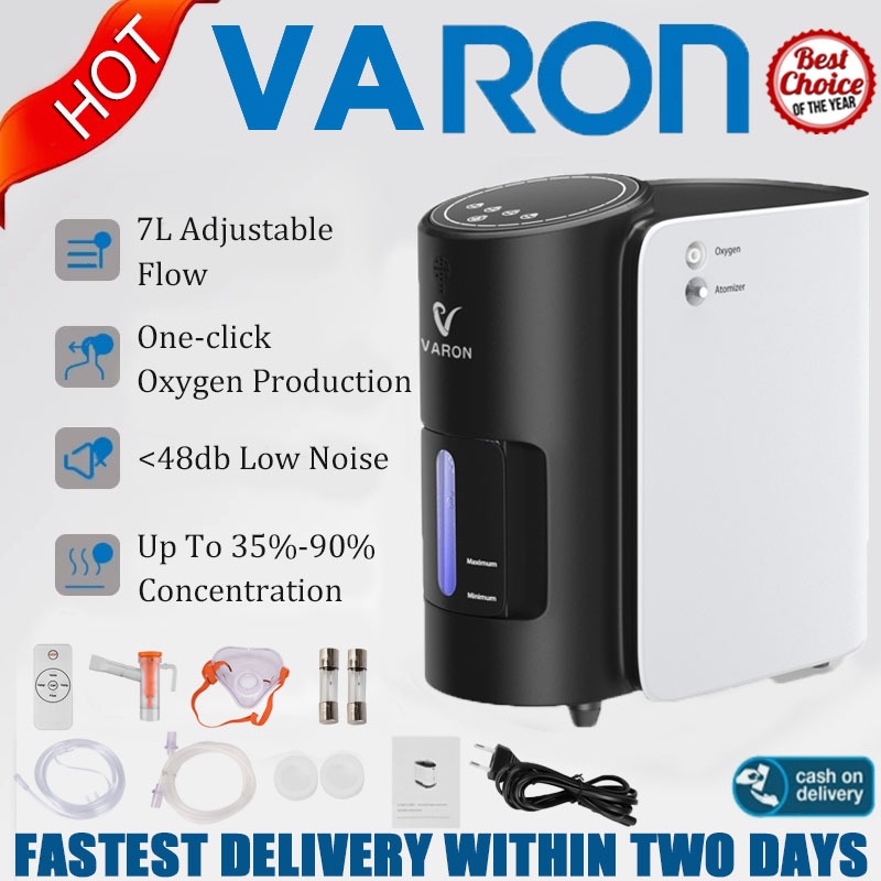 ❤บริการจัดส่งในพื้นที่❤ VARON VH-1 | เครื่องผลิตออกซิเจนในบ้านแบบไหลต่อเนื่อง (การตั้งค่า 1-7)