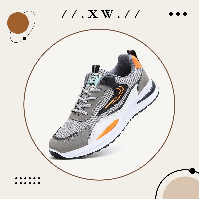 XWshopee รองเท้าผ้าใบลำลอง รองเท้าวิ่งสำหรับผู้ชายรุ่นใหม่ ส่งตรงจากประเทศไทย ผ้าระบายอากาศฤดูร้อน กันลื่น ส้นหนา ทนทาน