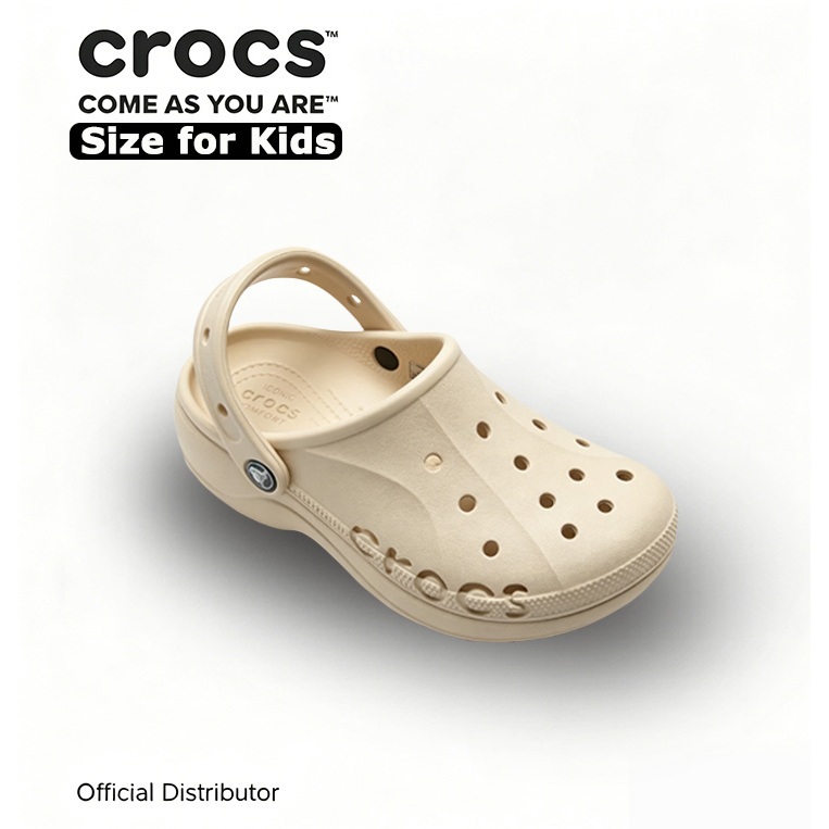 Croc s BAYA PLATFORM CLOG สำหรับเด็กผู้หญิง สีBone แท้ สวยหรู ใส่สบาย ทุกไซส์ พร้อมส่ง