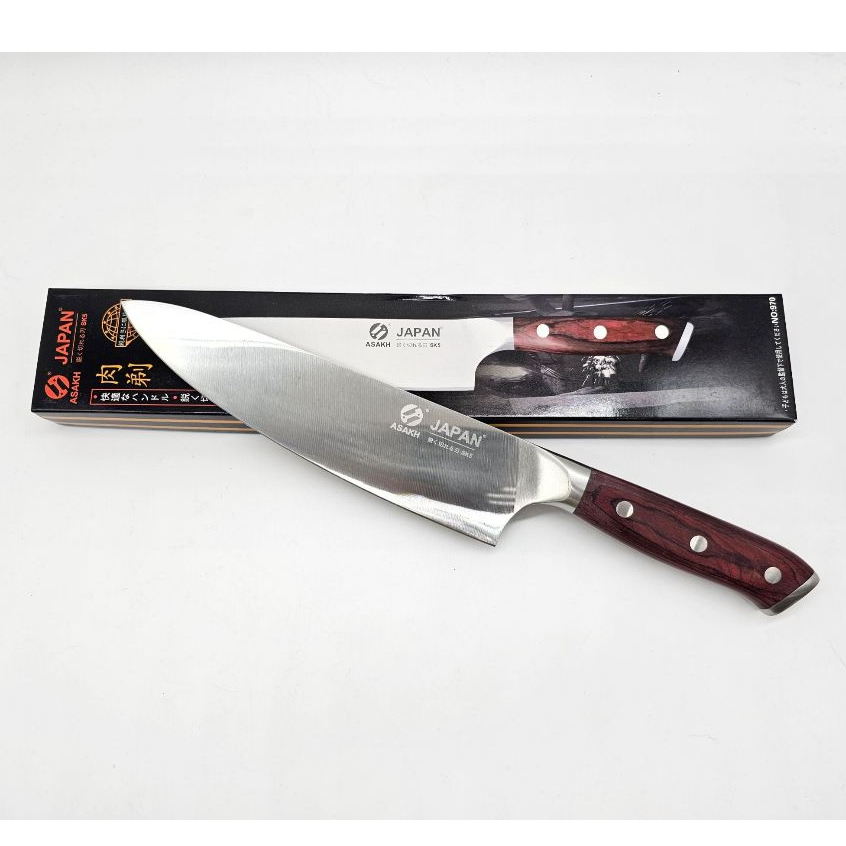 มีดทำครัว มีดเชฟ ASAKH (970) Sakura Edge Chef Pro ใบมีดสแตนเลส ด้ามไม้ จับถนัด เหมาะสำหรับทำอาหารทุกวัน