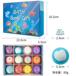 Bath Bomb Gift Surprise ลูกบอลเกลืออาบน้ำละลายน้ำกลิ่นหอมมีตัวการ์ตูนธีมมหาสมุทร ของเด็ก ของเล่นเด็ก1ชิ้น