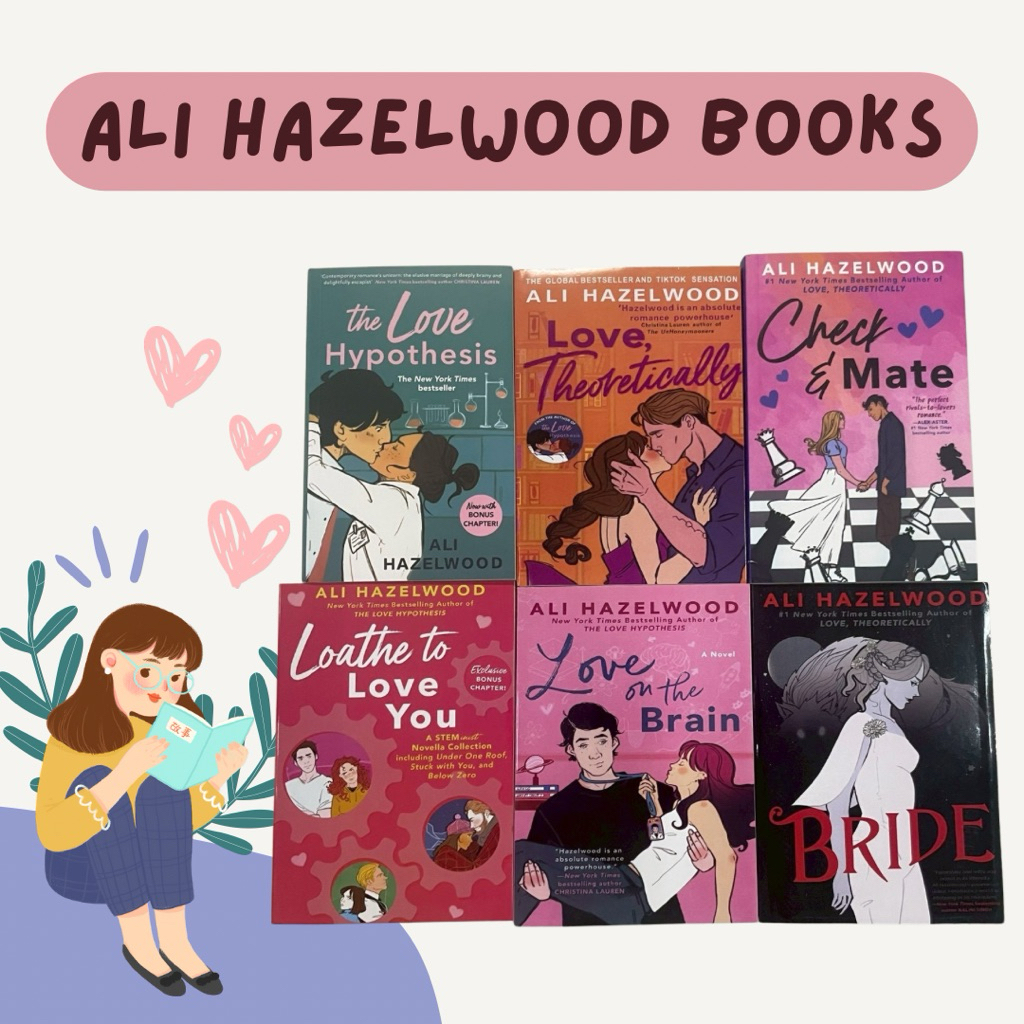 รวมหนังสือ Ali Hazelwood **งานจีน** นิยายรัก Love Hypothesis ขายดี รางวัล chapter book best seller ภาษาอังกฤษ