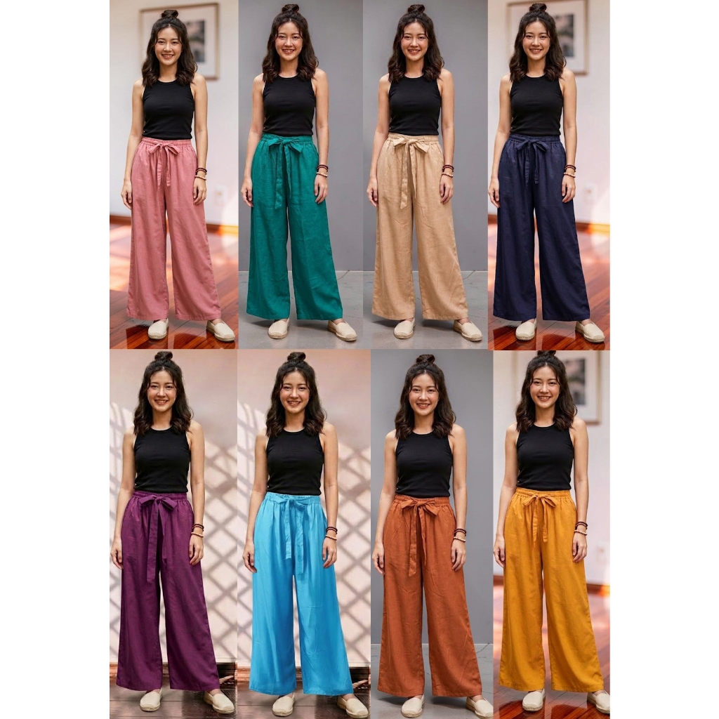กางเกงเอวยืดสีพื้น ใส่สบาย เอว 22-42