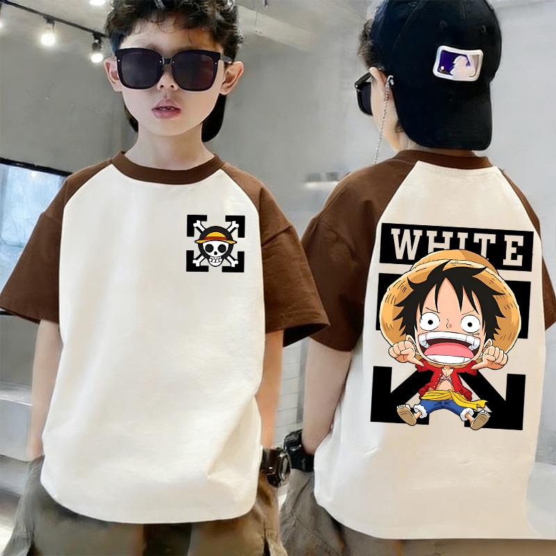 พร้อมส่ง ส่งจากไทย COD ผ้าฝ้าย100% เสื้อกล้ามเด็ก One Piece Luffy ลวดลายการ์ตูน มัดย้อม เสื้อกั๊ก แฟชั่น นุ่มสบาย 3-12ปี