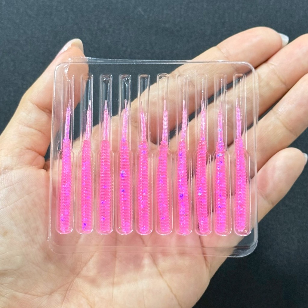 เหยื่อยางอาจิ หนองยางอาจิ Aji 10ชิ้น/แพ็ค มีให้เลือกถึง 5สี ยาว4cm