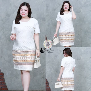 เดรสใส่ทำงาน สาวไซส์อวบ อก 42"44"46"&48" (ชุดตัดเย็บจากทางร้าน) สีขาวฝ้าย