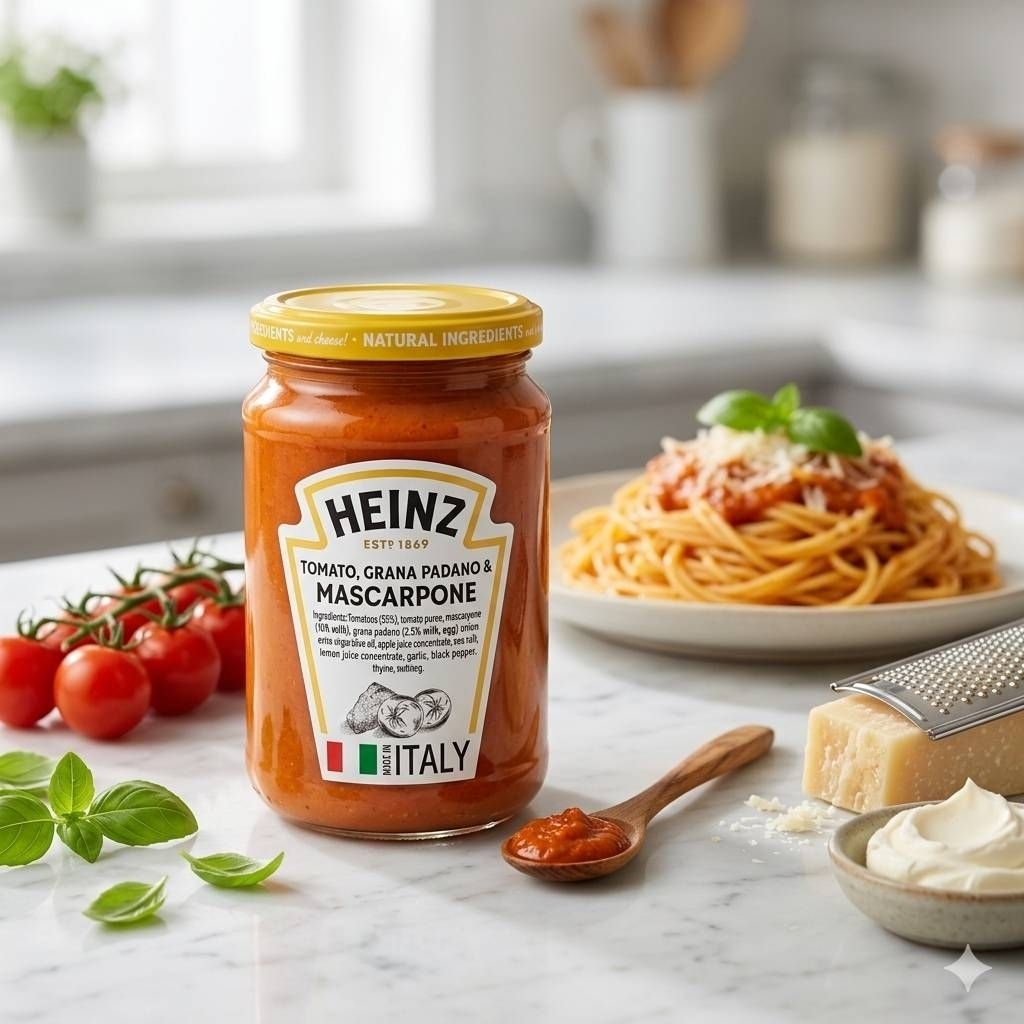 [Made​ in​ Italy]​ กับซอสพรีเมียม HEINZ Tomato, Grana Padano & Mascarpone 350g
