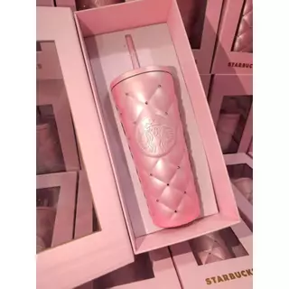 พร้อมส่ง[ด่วน] แก้วสแตนเลส316(1:1)ปั้มทุกจุดพิงค์เชอร์รี่สพรีเมี่ยม พร้อมกล่องและถุง แก้วเพชรของขวัญวันเกิด