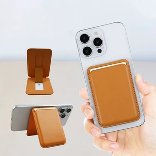 Novvia ซองใส่บัตรแบบหนัง ตั้งพับเก็บได้ สำหรับโทรศัพท์หรือเคสที่ ชาร์จไร้สาย