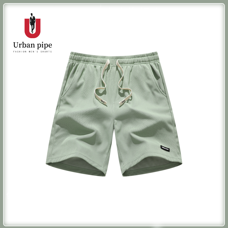 URBAN PIPE กางเกงขาสั้นผู้ชายวาฟเฟิลเข่าสูงกลางเอวยางยืดรัดขาตรงกางเกงขาสั้น 28-34 Fashion Waffle Shorts 208508