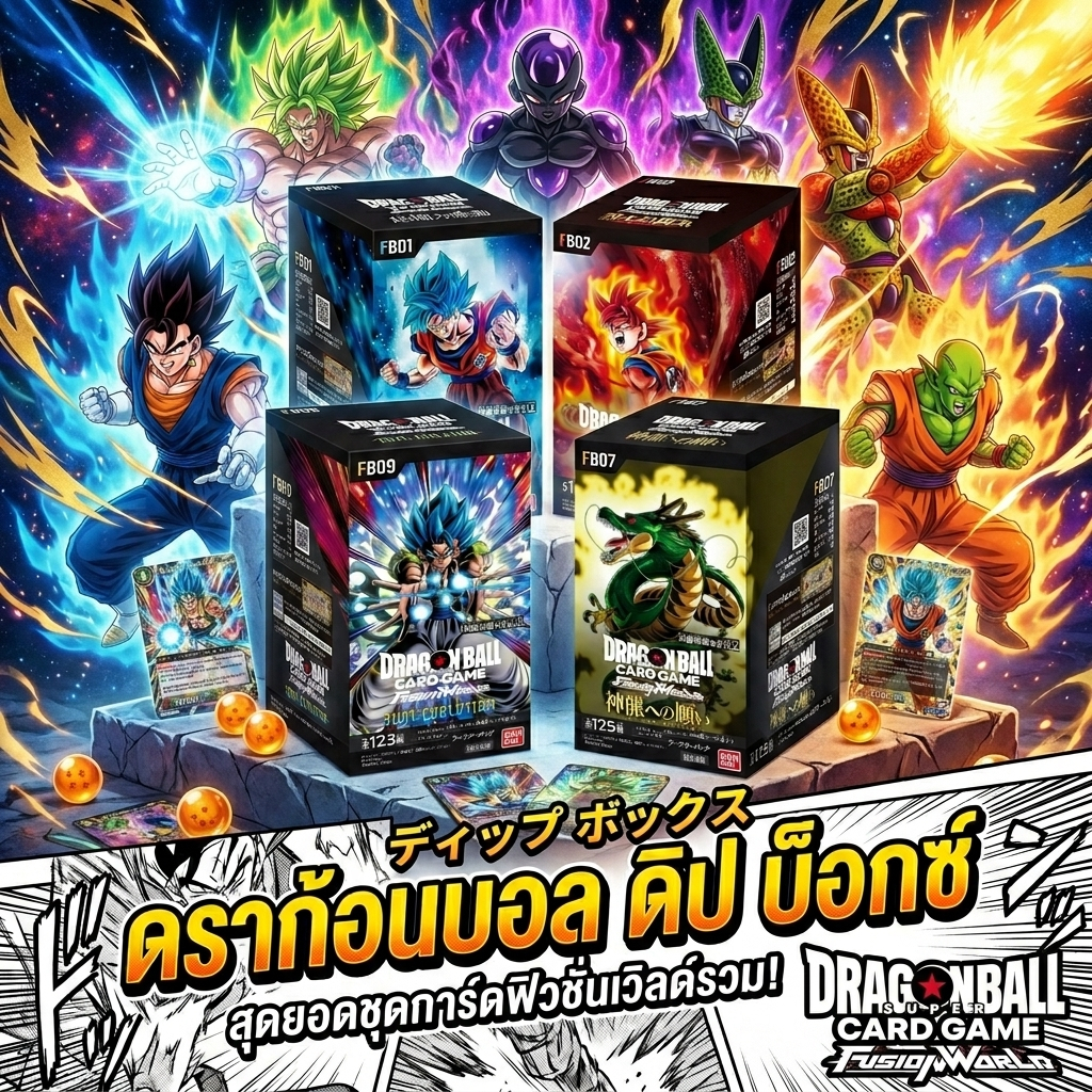 [พร้อมส่ง/แท้] Dragon Ball Card Game Pack [JP] กล่องซีลเทปใส รุ่น FB01 / FB02 / FB09 และรุ่นอื่นๆ