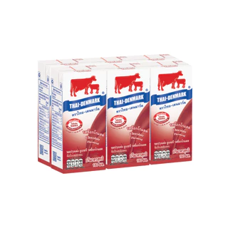 นมไทยเดนมาร์ค รสช็อกโกแลต 180 มล. (นมวัวแดง ขายยกลัง) [Thai-Denmark UHT Chocolate 180 ml 36 boxes]