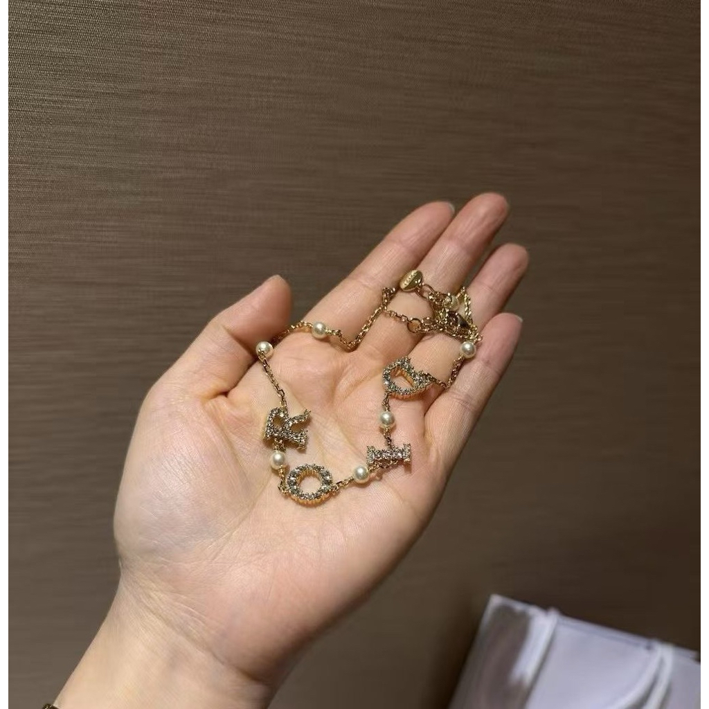 สร้อยคอมุก d evolution Necklace อะไหล่สีทอง สินค้าใหม่ ของแท้