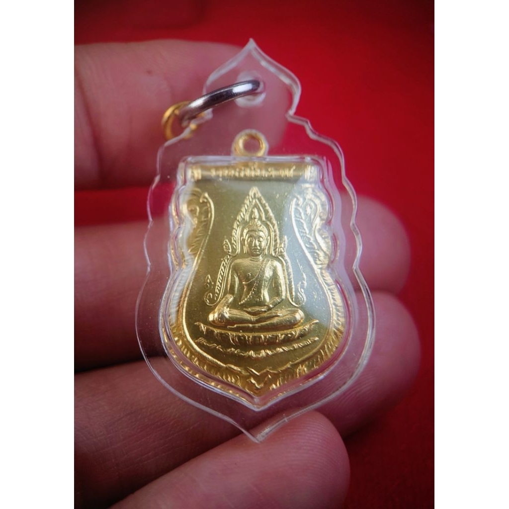 เหรียญเสมา พระพุทธชินราช ปี 2511 วัดพระศรีรัตนมหาธาตุ พิษณุโลก บล็อกนิยม ร ขีด กะไหล่ทองหายาก เลี่ยม